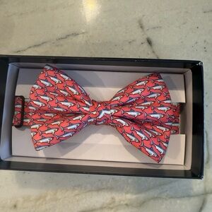 Vineyard Vines Pink and White Shark Bow Tie